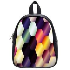 Colorful Hexagon Pattern School Bags (small)  by Nexatart