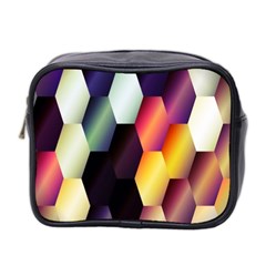 Colorful Hexagon Pattern Mini Toiletries Bag 2-side by Nexatart