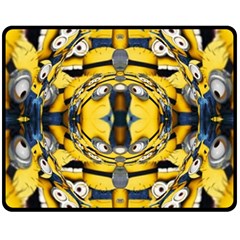 Minions Feedback 3d Effect   Double Sided Fleece Blanket (medium)  by 3Dbjvprojats