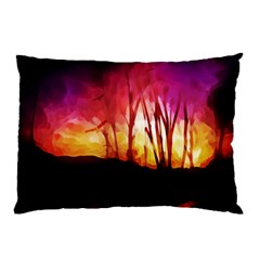 Fall Forest Background Pillow Case by Nexatart