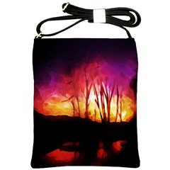 Fall Forest Background Shoulder Sling Bags by Nexatart