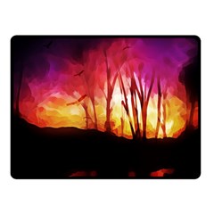 Fall Forest Background Fleece Blanket (small) by Nexatart