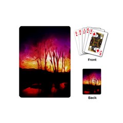 Fall Forest Background Playing Cards (mini)  by Nexatart