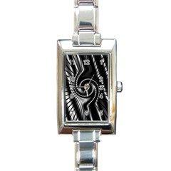 Abstract Background Resembling To Metal Grid Rectangle Italian Charm Watch