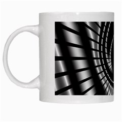 Abstract Background Resembling To Metal Grid White Mugs