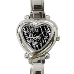 Abstract Background Resembling To Metal Grid Heart Italian Charm Watch