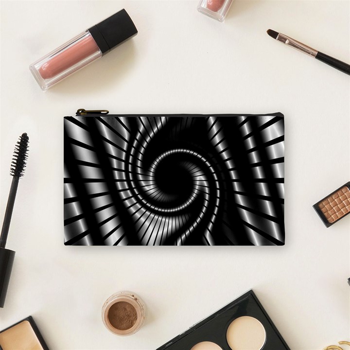 Abstract Background Resembling To Metal Grid Cosmetic Bag (Small) 