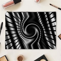 Abstract Background Resembling To Metal Grid Cosmetic Bag (XL)