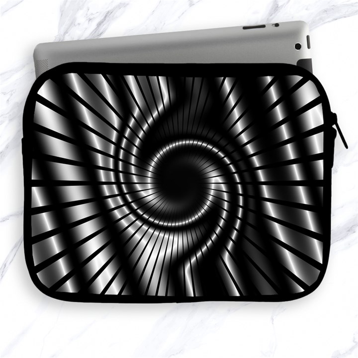 Abstract Background Resembling To Metal Grid Apple iPad 2/3/4 Zipper Cases