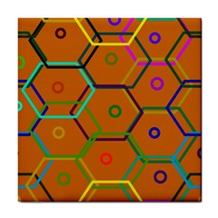 Color Bee Hive Color Bee Hive Pattern Tile Coasters by Nexatart