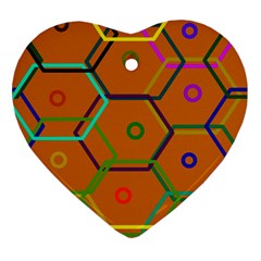 Color Bee Hive Color Bee Hive Pattern Ornament (heart) by Nexatart