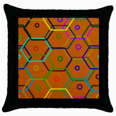 Color Bee Hive Color Bee Hive Pattern Throw Pillow Case (black) by Nexatart