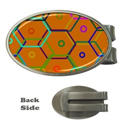 Color Bee Hive Color Bee Hive Pattern Money Clips (oval)  by Nexatart