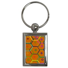 Color Bee Hive Color Bee Hive Pattern Key Chains (rectangle)  by Nexatart