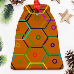 Color Bee Hive Color Bee Hive Pattern Bell Ornament (two Sides) by Nexatart