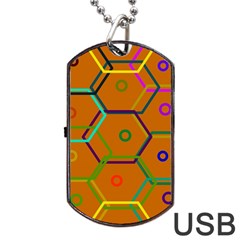 Color Bee Hive Color Bee Hive Pattern Dog Tag Usb Flash (one Side) by Nexatart