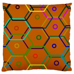 Color Bee Hive Color Bee Hive Pattern Large Cushion Case (two Sides) by Nexatart