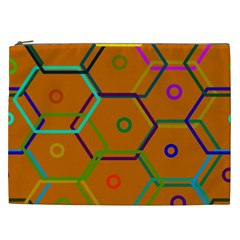 Color Bee Hive Color Bee Hive Pattern Cosmetic Bag (xxl)  by Nexatart