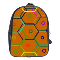 Color Bee Hive Color Bee Hive Pattern School Bags (xl)  by Nexatart