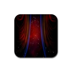 Bright Background With Stars And Air Curtains Rubber Coaster (square)  by Nexatart