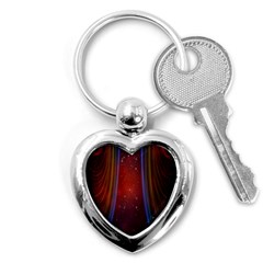 Bright Background With Stars And Air Curtains Key Chains (heart)  by Nexatart