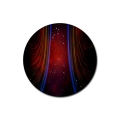 Bright Background With Stars And Air Curtains Rubber Round Coaster (4 Pack)  by Nexatart