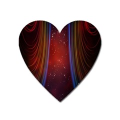 Bright Background With Stars And Air Curtains Heart Magnet by Nexatart