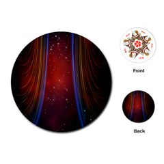 Bright Background With Stars And Air Curtains Playing Cards (round)  by Nexatart