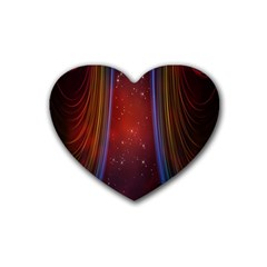 Bright Background With Stars And Air Curtains Rubber Coaster (heart)  by Nexatart