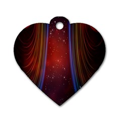 Bright Background With Stars And Air Curtains Dog Tag Heart (one Side) by Nexatart