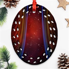 Bright Background With Stars And Air Curtains Ornament (oval Filigree) by Nexatart