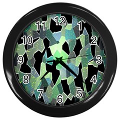 Wallpaper Background With Lighted Pattern Wall Clocks (black) by Nexatart