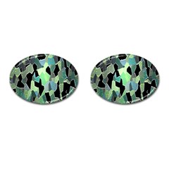 Wallpaper Background With Lighted Pattern Cufflinks (oval) by Nexatart