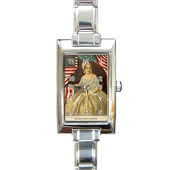 Betsy Ross Author Of The First American Flag And Seal Patriotic Usa Vintage Portrait Rectangle Italian Charm Watch by yoursparklingshop