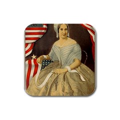 Betsy Ross Author Of The First American Flag And Seal Patriotic Usa Vintage Portrait Rubber Square Coaster (4 Pack)  by yoursparklingshop