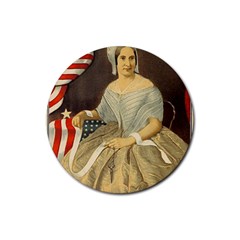 Betsy Ross Author Of The First American Flag And Seal Patriotic Usa Vintage Portrait Rubber Coaster (round)  by yoursparklingshop