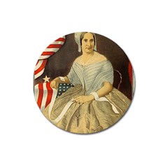 Betsy Ross Author Of The First American Flag And Seal Patriotic Usa Vintage Portrait Magnet 3  (round) by yoursparklingshop