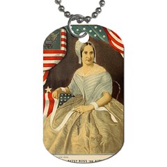 Betsy Ross Author Of The First American Flag And Seal Patriotic Usa Vintage Portrait Dog Tag (one Side) by yoursparklingshop