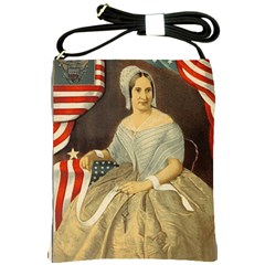 Betsy Ross Author Of The First American Flag And Seal Patriotic Usa Vintage Portrait Shoulder Sling Bags by yoursparklingshop