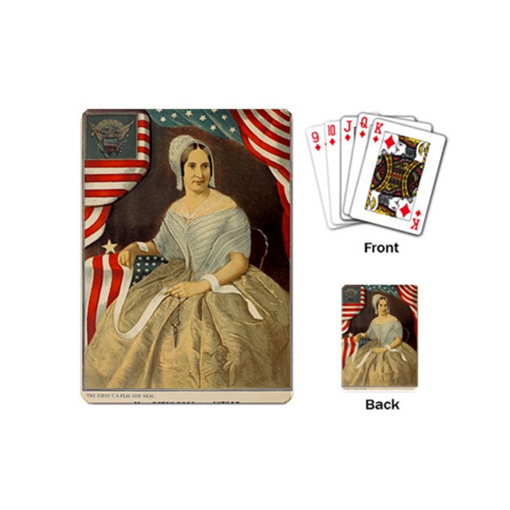 Betsy Ross Author of The First American Flag and Seal Patriotic USA Vintage Portrait Playing Cards (Mini) 