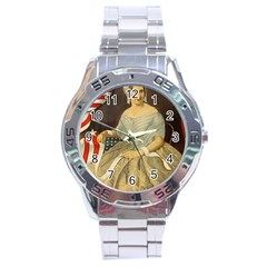 Betsy Ross Author Of The First American Flag And Seal Patriotic Usa Vintage Portrait Stainless Steel Analogue Watch by yoursparklingshop