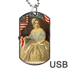 Betsy Ross Author Of The First American Flag And Seal Patriotic Usa Vintage Portrait Dog Tag Usb Flash (two Sides) by yoursparklingshop