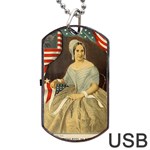 Betsy Ross Author of The First American Flag and Seal Patriotic USA Vintage Portrait Dog Tag USB Flash (Two Sides) Front