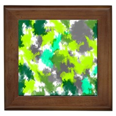 Abstract Watercolor Background Wallpaper Of Watercolor Splashes Green Hues Framed Tiles by Nexatart