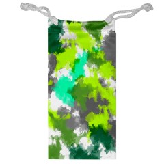 Abstract Watercolor Background Wallpaper Of Watercolor Splashes Green Hues Jewelry Bag by Nexatart