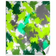 Abstract Watercolor Background Wallpaper Of Watercolor Splashes Green Hues Canvas 16  X 20   by Nexatart