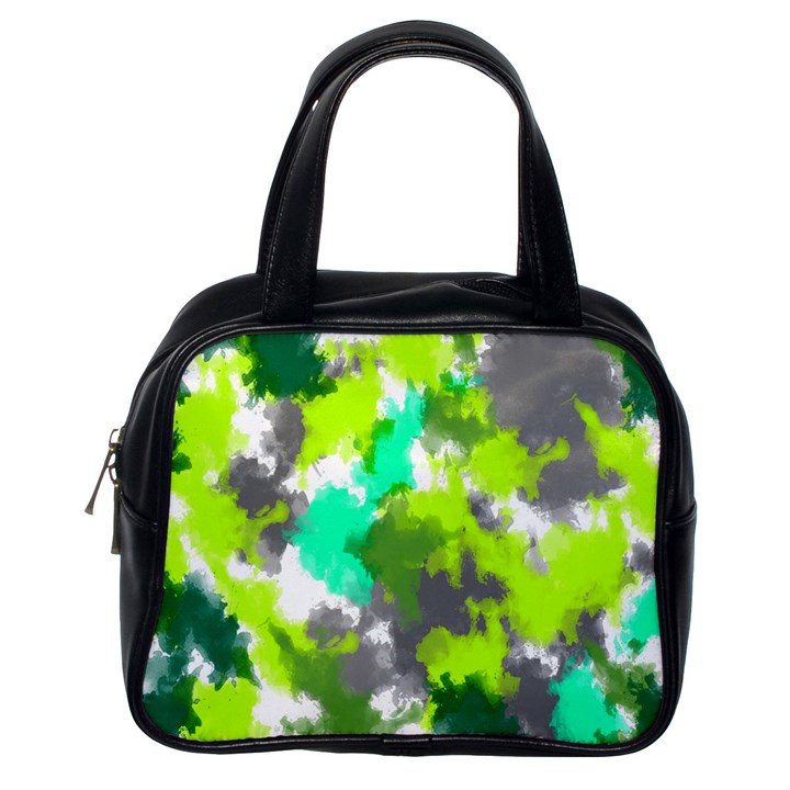 Abstract Watercolor Background Wallpaper Of Watercolor Splashes Green Hues Classic Handbags (One Side)