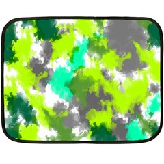 Abstract Watercolor Background Wallpaper Of Watercolor Splashes Green Hues Fleece Blanket (mini) by Nexatart