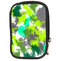 Abstract Watercolor Background Wallpaper Of Watercolor Splashes Green Hues Compact Camera Cases by Nexatart