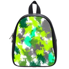 Abstract Watercolor Background Wallpaper Of Watercolor Splashes Green Hues School Bags (small) 